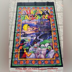 Halloween Flag/Door Cover/Tablecloth, 2 garden flags, 1 doormat & 1 light-up